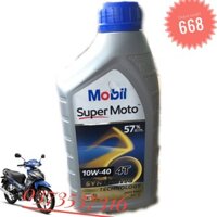 Nhớt Tổng Hợp Cho Xe Số Mobil Super Moto 10W40 1 lít - Dầu nhớt Mobil Singapore
