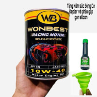 Nhớt WonBest 10W40 API SN- Full tổng hợp.Xe số và tay ga dung tích 800ML tặng kèm súc động cơ kepler & phểu silicon