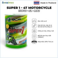 Nhớt Xe Máy BCP Thái Lan SUPER 1 Cho Xe Số/Côn Tay/Tay Ga 15W40/10W40 Lon 800mL-1L