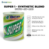 Nhớt xe máy cao cấp BCP SUPER1 10W40 SN MA2, Nhớt bán tổng Lon 800ml Nhập Khẩu Thái Lan