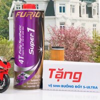 Nhớt xe máy tổng hợp toàn phần 100% Thái Lan nhập khẩu - BCP LUBRICANTS SUPER 1 Fully Synthetic - 10W40 SN - 1 Lít TẶNG lọc nhớt Yamaha