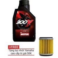 ✷❏Nhớt xe mô tô phân khối lớn Motul 300V Factory Line 10W40 1L tặng lọc yamaha