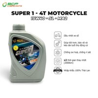Nhớt xe số BCP SUPER1 Thái Lan 15W40 SL MA2, Chai 800ml cho xe số - Nhớt Nhập Khẩu Thái Lan
