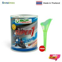 Nhớt Xe Số, Dầu Nhớt Xe Máy Thái Lan BCP 15W40 Lon 800mL Tặng Phễu Thay Nhớt/Đánh Bóng Xe Máy/Mỡ Bò