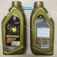 Nhớt xe số tổng hợp 100% Caltex Havoline Super 4T Fully Synthetic 5W40 1 Lít