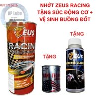 Nhớt Zeus Racing 10w40 Tặng Súc Động Cơ + Vệ Sinh Buồng Đốt, Zeus Racing Full Tổng Hợp Cho Xe Số, Côn Tay, PK