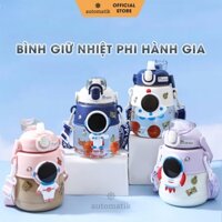 [NHỰA] Bình Giữ Nhiệt Mini Nhựa Có Ống Hút Cute Cho Bé Đi Học Inox 316 750 Ml Học Sinh Có Quai Xách Automatik