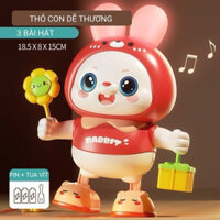 [NHỰA ĐẸP] Đồ chơi giáo dục sớm cho bé- Ong cầm hoa nhảy múa phát sáng, phát nhạc, chớp mắt