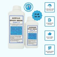 Nhựa Epoxy Resin AB tỉ lệ 3:1 Loại Cứng Keo 2 Thành Phần Chống Vàng Không Bọt  - Trường Thịnh Sài Gòn