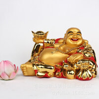 Nhựa Gia Cố Bằng Sợi Thủy Tinh Tượng Phật, Chùa, Tổ Tiên, Đồ Trang Trí Thủ Công Mỹ Nghệ, Tượng Phật Di Lặc Nằm Mạ Vàng,