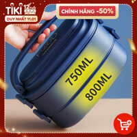 NHỰA NGUYÊN SINH - CHÍNH HÃNG Bộ Hộp Cơm 2 Tầng 2 Ngăn - Hộp Đựng Cơm Văn Phòng 2 Tầng Cao Cấp - Hàng Chính Hãng dododios