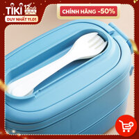 NHỰA NGUYÊN SINH - CHÍNH HÃNG Bộ Hộp Cơm 2 Tầng 2 Ngăn - Hộp Đựng Cơm Văn Phòng 2 Tầng Cao Cấp - Hàng Chính Hãng dododios