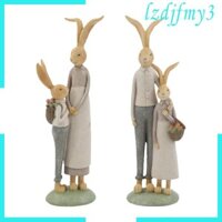 Nhựa Phục Sinh Thỏ Họ Tượng Cho Cửa Sổ Sill Cây Cảnh Trang Trí Kệ Trang Trí