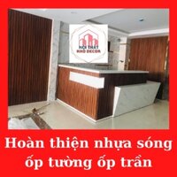 Nhựa sóng loại 1 trang trí ốp bàn,ốp tủ,ốp tường,ốp trần nhà màu vân gỗ. Kho decor nội thất