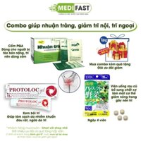Nhuận tràng PQA cốm giảm táo bón kết hợp viên uống DHC rau củ bổ sung chất xơ và kem bôi Protoloc gel giảm trĩ, ngứa rát