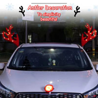Nhung Giáng sinh Trang trí xe hơi Gạc tuần lộc & Mũi Trang trí Giáng sinh Bộ xe tuần lộc có gạc & mũi