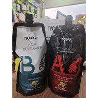 Nhuộm Phủ Bạc Young Chính Hãng Đen, Nâu 500ml*2