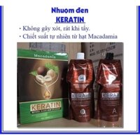 Nhuộm tóc đen phủ bạc collagen plus không dính da đầu mềm mượt