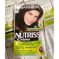 Nhuộm tóc số 30 màu đen phủ bạc Garnier Nutrisse Creme