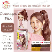 Nhuộm tóc thảo dược FreshLight Milky Color Chính Hãng Nhật Bản Màu Hồng Rượu Sâm banh (Champagne Pink)