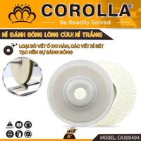 Nỉ trắng, Bánh Lông Cừu COROLLA 100mm Chuyên Đánh Bóng Kim Loại, Inox, Dùng Cho Máy Mài Cầm Tay