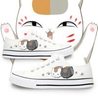 Niangkou Sansanmu Friends Book Cat Teacher Straw Animati Nankou Sansanmu Friends Book Cat Teacher Shoes Anime Merchandise Low-Top Hand-Painted Men Women Couple Canvas Shoes 10.9