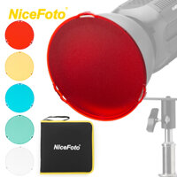 Nicefoto 5 Bộ lọc màu Gel chụp ảnh Bộ lọc hình tròn 18,5cm / 7.3 inch để chụp ảnh Vỏ phản quang chiếu sáng liên tục