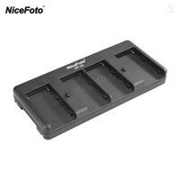 Nicefoto NP-04 NP-F Pin Sang V-Mount Pin Bộ Chuyển Đổi Tấm 4 Khe Cho Pin NP-F970 / F750 / F550 Cho Đèn LED Video