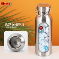 Nicety 304 Bình Nước Inox Đi Xe Đạp Bình Nước Thể Thao Bình Nước Cắm Trại Hành Trình Bình Nước Cách Nhiệt Hai Lớp Bảo Quản Đá 350 / 500 / 600 / 750 / 1.000Ml BBY6