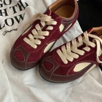 Niche Design German Training Shoes Retro Flat Matching Color Ren-up Giày thể thao thông thường Đế mềm mới Thoải mái Forrest Gump Giày