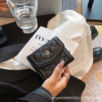 Niche wallet nữ simple fashion multi-card slot diamond coin purse high-end short wallet