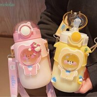 NICKOLAS Bình Nước Giữ Nhiệt Bằng Nhựa Dung Tích Lớn Hình Gấu Hello Kitty Cho Học Sinh