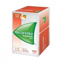 Nicorette FreshFbean 2mg, kẹo cao su, 105 miếng :điều trị nghiện thuốc lá bằng cách giảm các triệu chứng thèm thuốc và cai thuốc sau khi cai thuốc lá
