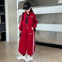 (Nido) Set bộ thể thao nỉ 2 da đỏ cho bé từ 15-50kg