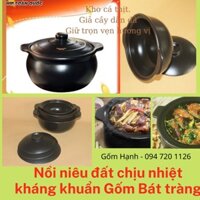 NIÊU ĐẤT NỒI ĐẤT CHỊU NHIỆT KHÁNG KHUẨN KHO CÁ THỊT – ĐỦ KÍCH THƯỚC – GỐM SỨ BÁT TRÀNG TRÁNG MEN CAO CẤP
