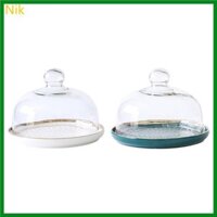 Nik Cake Stand and Serving Plates Platter with Dome Cover Đa Năng Sử Dụng Gốm Sứ Chống Vỡ Và Có Thể Tái Sử Dụng Mate