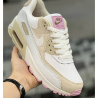 Nike Air Max 90 Women's - White/Brown/Pink "Tặng Tất NIKE Chính Hãng"