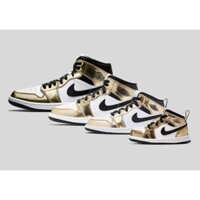 NIKE NỘI ĐỊA MỸ Giày Thể Thao TRẺ EM  UNISEX     Nike Jordan 1 MID SE Metallic Gold Màu Vàng Gold