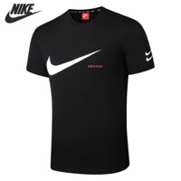 Nike100% Authentic Nam Thể Thao Ngắn Tay Móc Lớn Logo Cotton Cổ Tròn Áo Thun Cặp Đôi DB5858-010-100