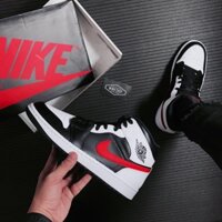 Nikee Air_Jordan 1Mid Black Chile Red White - 9288