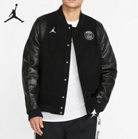 Nike_jordan Mới Nam Thêu Bóng Chày Áo Khoác Nỉ Áo Khoác Da Bq8364-kt0034