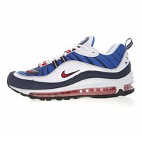 NIKES/Original Authentic Air maxs 98 Tour Yellow Mens Running Shoes White Blue Wear-Resistant Breathable Shock Absorption 640744 100