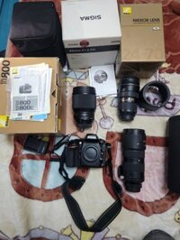 Nikon D800 Box, 24-70 Nano Box, Sigma 85 F1.4 Art Box, 80-200 đời 3
