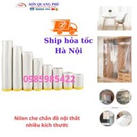 NILON 4mx20m, Màng bọc che bụi giá tốt, màng nilong che sơn, màng phủ chống bụi nội thất  có băng keo 1 mặt, Màng bọc nilon đa năng, che phủ, ngăn bụi, che chắn sơn nội thất, nilon bọc hàng, chắn sơn oto,che chắn đồ đạc 1 đầu dán