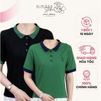 NIMOSA - Áo PoLo Trung Niên Nữ.Áo Thun PoLo Có Cổ.Thiết Kế Đơn Giản,Form Rộng Rãi Bigsize tới 90KG