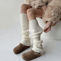 Ning Xiaoyi Dệt Kim jk Tất 50cm Dài Len Tất Nữ Thu Đông Sữa Trắng Mỏng Hơn Nhìn Xếp Chồng Chân Bao