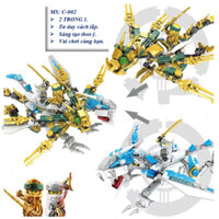 Ninjago Cưỡi Rồng, Đồ Chơi Lego Lắp Ráp 2 Trong 1, Hợp Thể Thành Rồng 2 Đầu