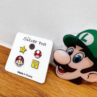 Nintendo set 4 Khuyên Tai Nữ Trang Tạo Hình Nhân Vật Game super mario