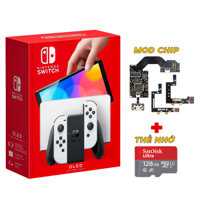 Nintendo Switch OLED model with White Joy‑Con Mod + MicroSD 256GB – Secondhand