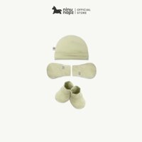 NinuNapz - Set mũ, bao tay, bao chân cho bé sơ sinh cao cấp - Vải sợi tre pha cotton mềm mịn, thoáng khí